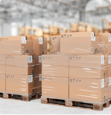 パレットに積まれた段ボール荷物